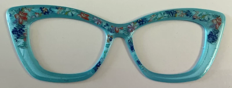 Wanda Topper; teal floral fade