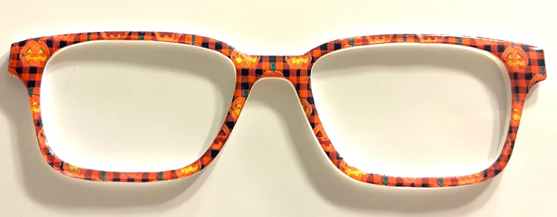Finley Topper; Crafty Chameleon; Halloween plaid and pumpkins