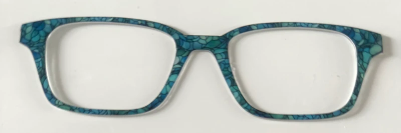 Finley Topper; metal; green/blue stained glass