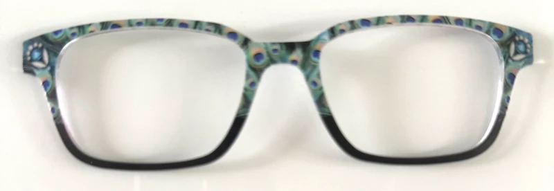 PAIR Larkin Topper; peacock feathers/black split