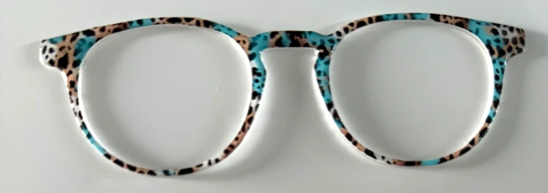Soto Topper; blue and brown animal print; resined