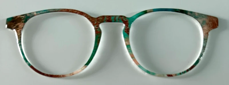 Soto Topper; teals and browns; resined