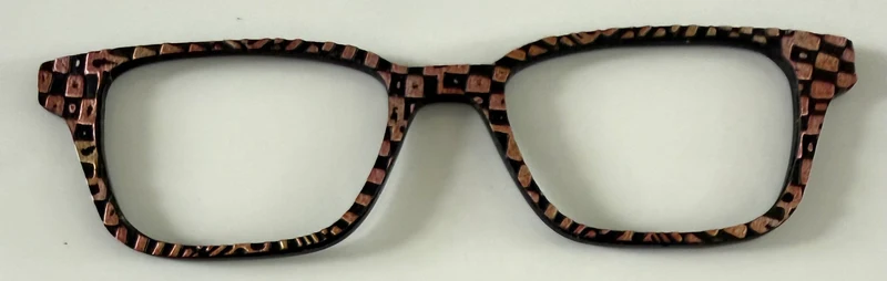 Finley Topper; copper rectangles on black