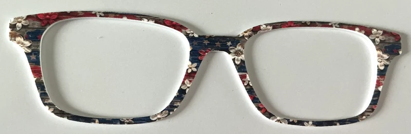 Finley Topper; red, white, and blue flowers on wood