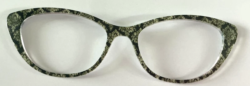 PAIR Ella Topper; tan damask on black