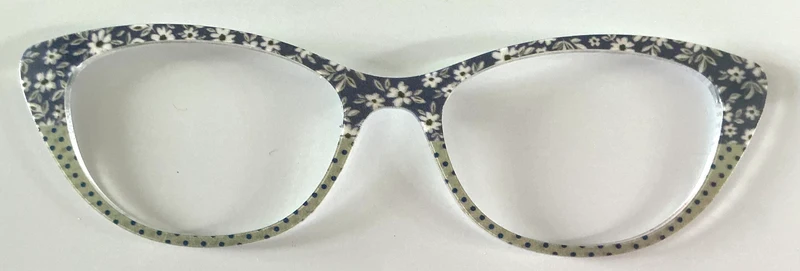 PAIR Ella Topper; blue floral/polka dot split