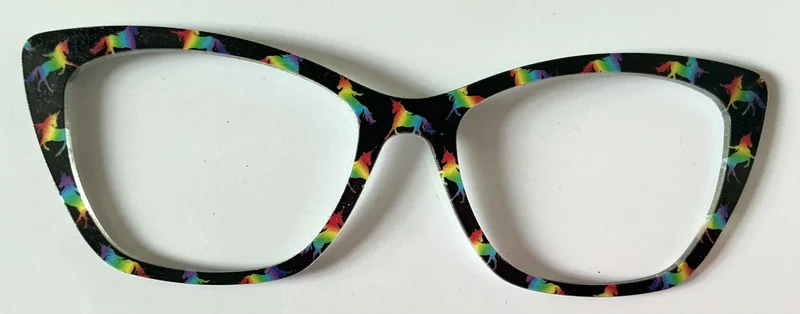 PAIR Wanda Topper; rainbow unicorns on black