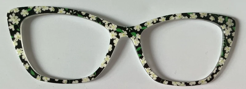 PAIR Wanda Topper; white flowers on black