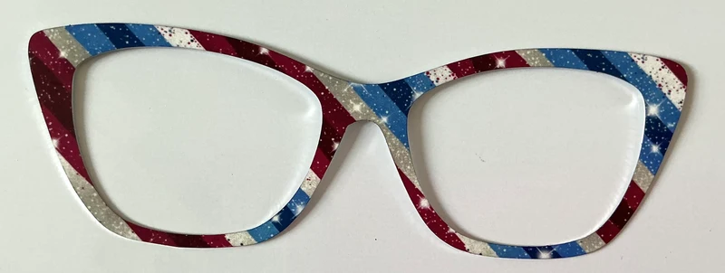 Wanda Topper; red, white, and blue diagonal stripes