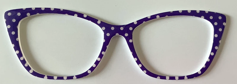 Wanda Topper; purple and white polka dots