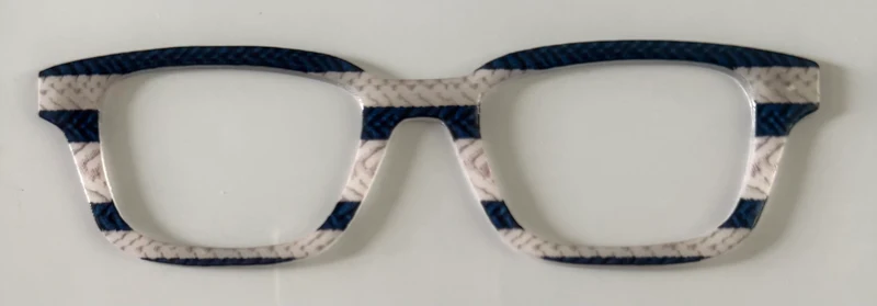 Finley Topper; blue and white sweater stripes