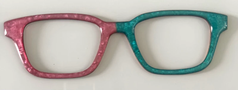 Finley Topper; pink and blue vertical split with shine