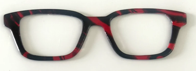 Finley Topper; red diagonal stripes on black