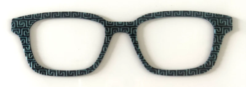 Finley Topper; Busy Bee; light blue and black geometric pattern