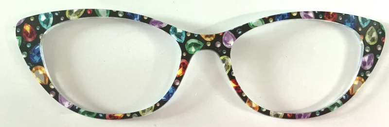 PAIR Ella Topper; multicolored gems on black