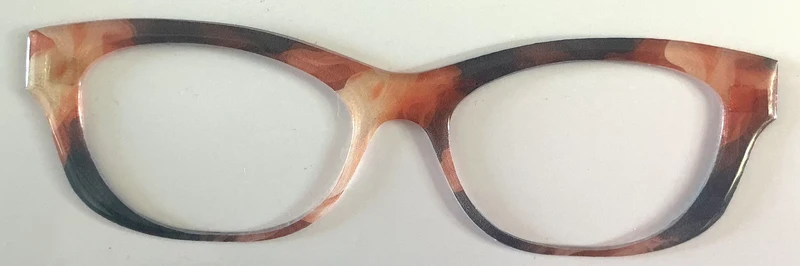 Addison Topper; semi-translucent: peach/black smoke