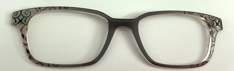 Finley Topper; brown translucent with side scroll