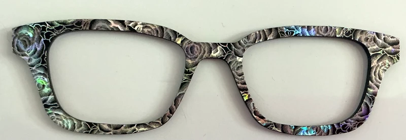 Finley Topper; Laser Nonna; black and silver rose shine