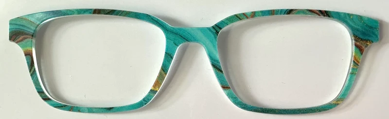 PAIR Finley Topper; teal and gold marble