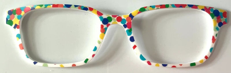 PAIR Finley Topper; rainbow confetti on white