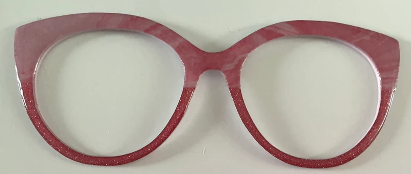 Zuri Topper; pinkish red design/glitter split