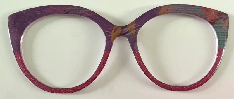 Zuri Topper; multicolored design with magenta glitter split