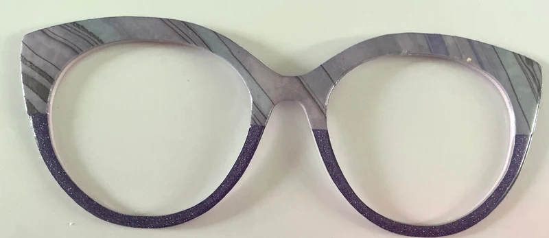 Zuri Topper; gray diagonal stripes/glitter split