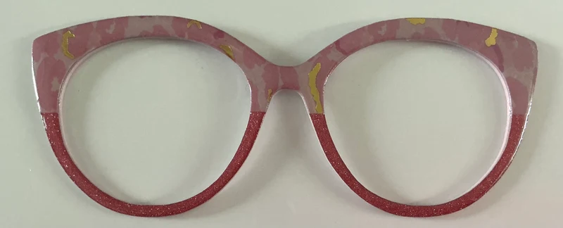 Zuri Topper; pale pink design with gold flecks/glitter split