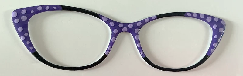 Ella Topper; purple polka dot/black color block