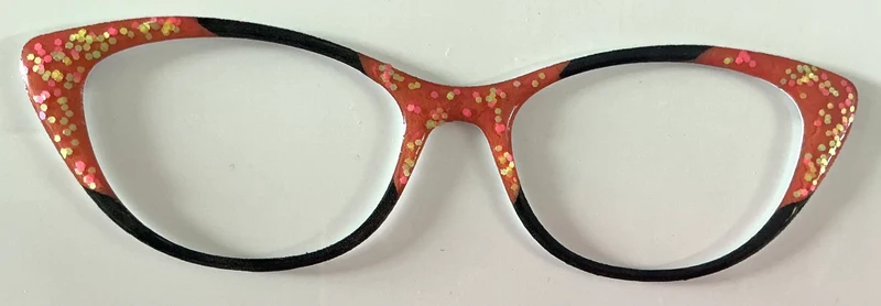 Ella Topper; orange glitter/black color block