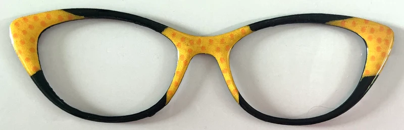 Ella Topper; yellow polka dot/black color block