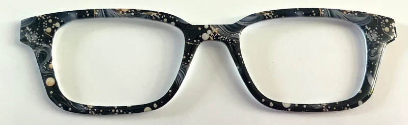 Finley Topper; Melissa’s Magnetic Marvels; gray and gold baubles on black
