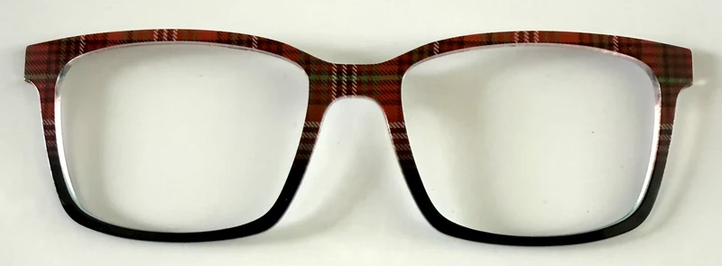 PAIR Kirby Topper; red plaid to black fade