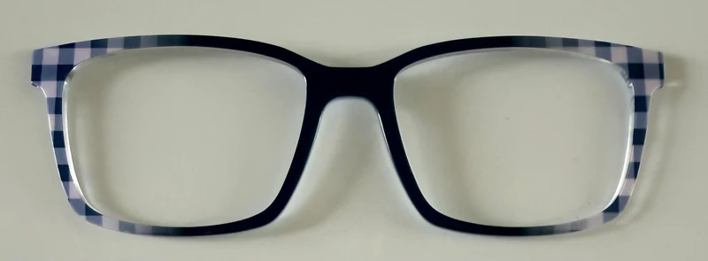 PAIR Kirby Topper; blue and white checkered vertical fade