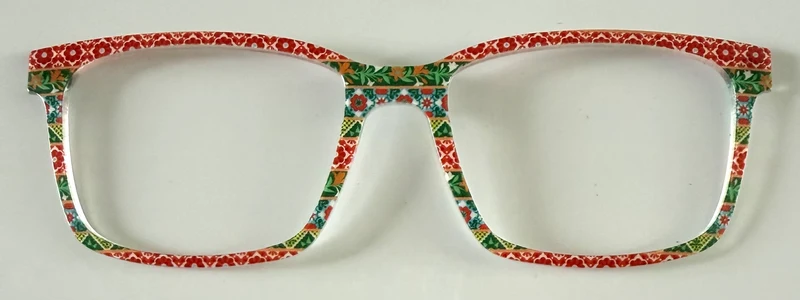 PAIR Kirby Topper; red and green geometric design