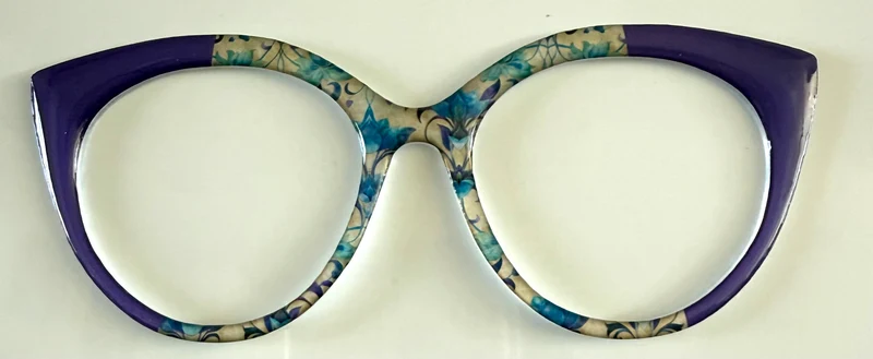 NEW Zuri Topper; Framefetti; blue flowers/blue vertical split