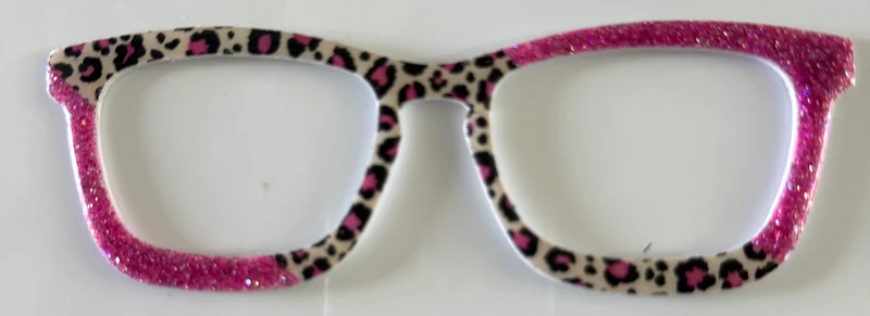 Casper Topper; thick; pink glitter/cheetah print diagonal blocks
