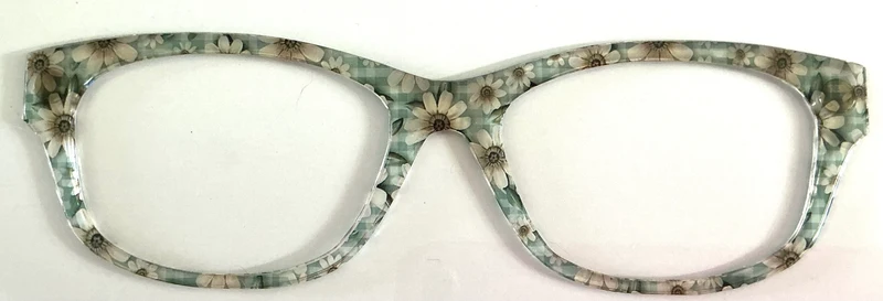Addison Topper; translucent flowers on green and white checkered