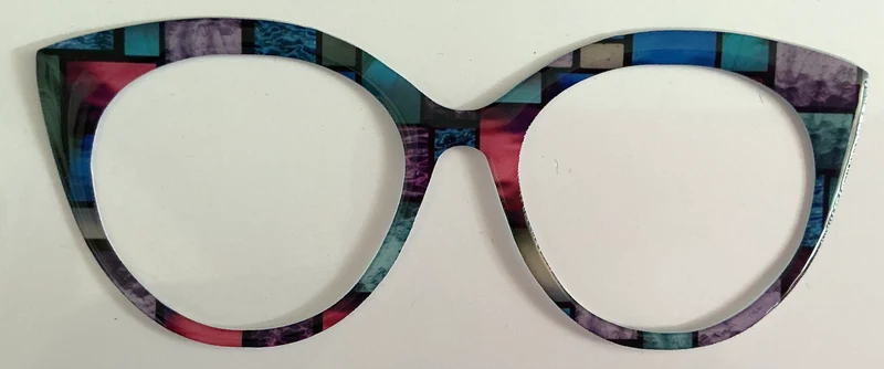 Zuri Topper; dark multicolored blocks