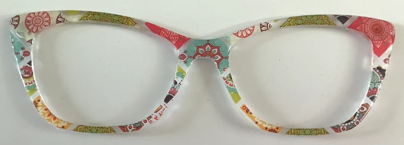 Wanda Topper; bright multicolored geometric design