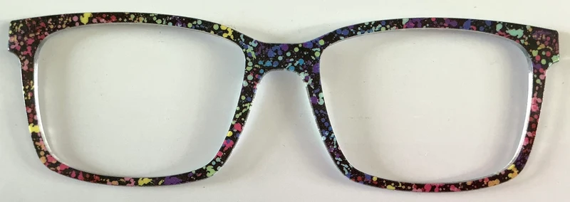 PAIR Kirby Topper; rainbow paint splatter on black