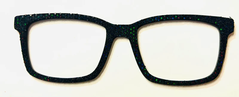 Kirby Topper; Laser Nonna; black textured holographic dots