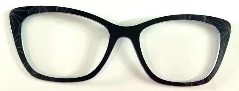 Wanda Topper; navy blue with silver lines