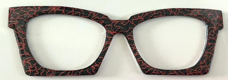 Wanda Case Topper; black with red squiggles