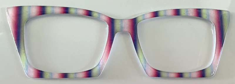 Wanda hybrid Topper; blue/green/pink vertical stripe
