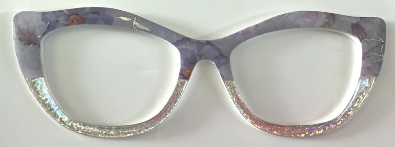 Wanda Topper; Creator; lavender floral/silver glitter split