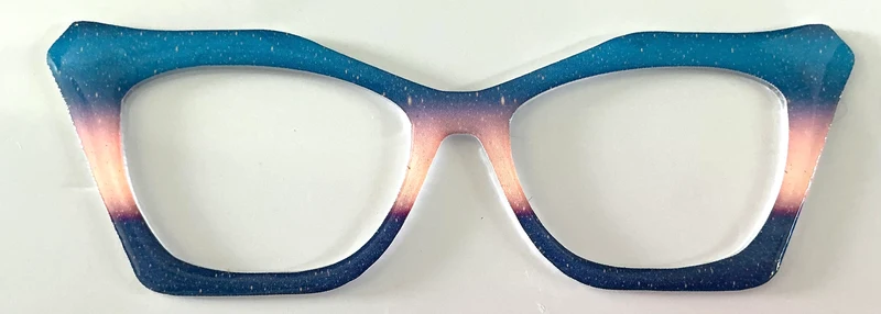 Wanda Cleo Topper; teal/cream/blue gradient