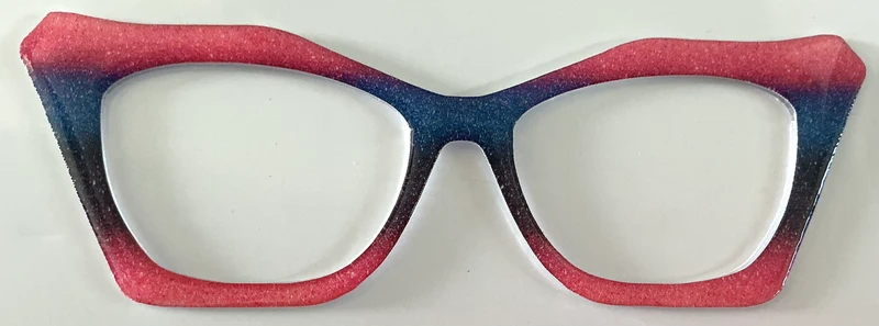 Wanda Cleo Topper; pink/blue/black gradient shimmer
