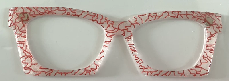 Wanda Case Topper; white with red/pink squiggles