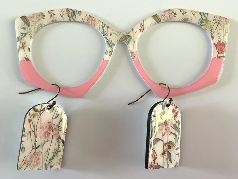 Zuri Topper;hybrid; garden/pink split; matching earrings